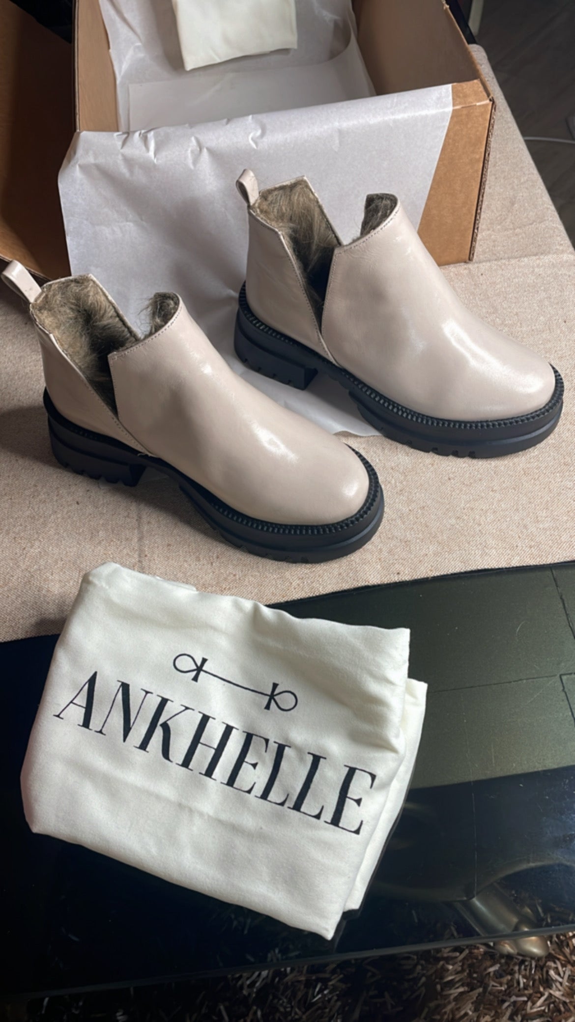Off White Ankle Boot