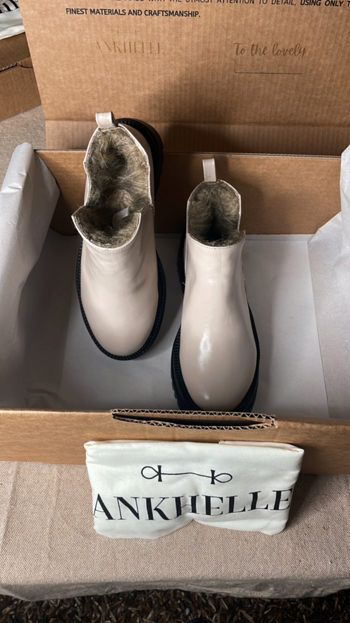 Off White Ankle Boot
