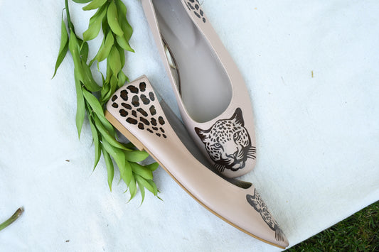 Hand Painted Powder Pink Ballerina Shoes