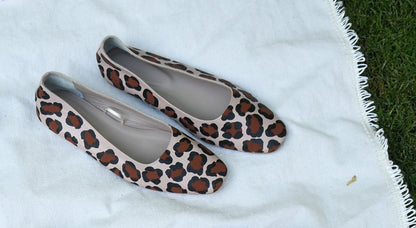 Hand Painted Beige Ballerinas