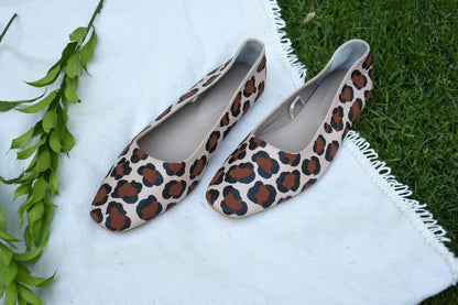 Hand Painted Beige Ballerinas
